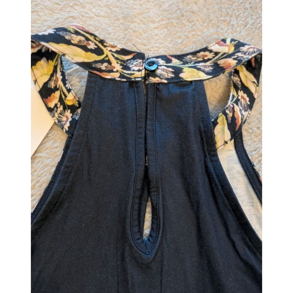 Women's Unbranded Black Floral Halter Neck Aline Dress M - Picture 6 of 11